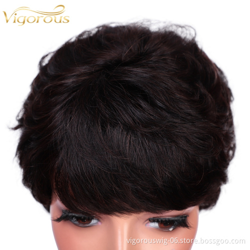 Glueless Short Cheap Wholesale Vendors Brazilian Natural Pixie Cut 10A Wig For Black Women 100% Natural Raw Human Hair Wigs
